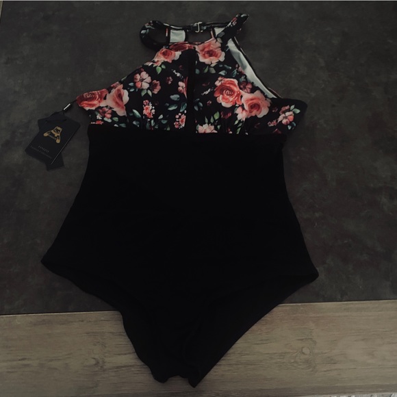 FINIZO Swimsuit High V Neck Plunge Mesh Ruched Monokini Bathing Suits Tummy - Picture 6 of 12